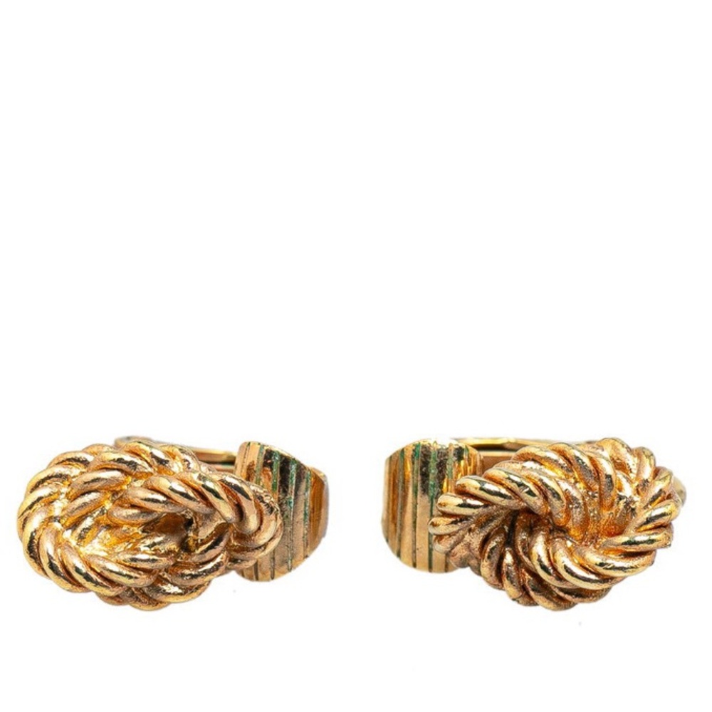 Vintage DIOR Gold Knot Clip Earrings, Authentic